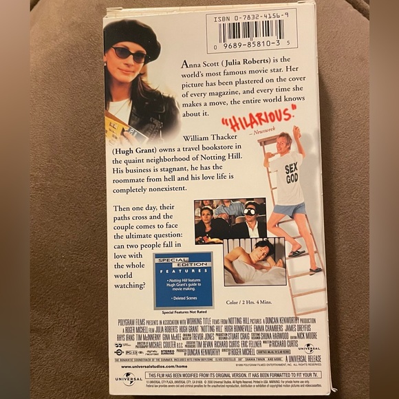 Notting Hill VHS - Picture 2 of 3